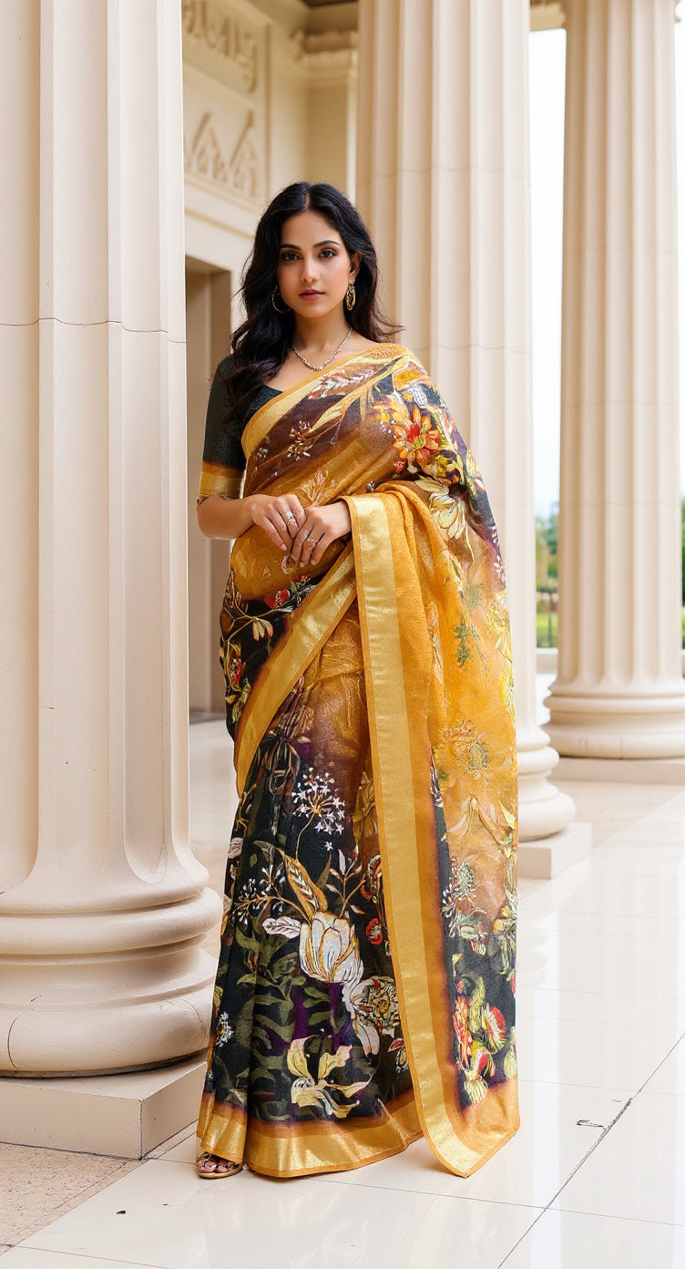 BEAUTIFUL DIGITAL PRINTED COTTON SAREE