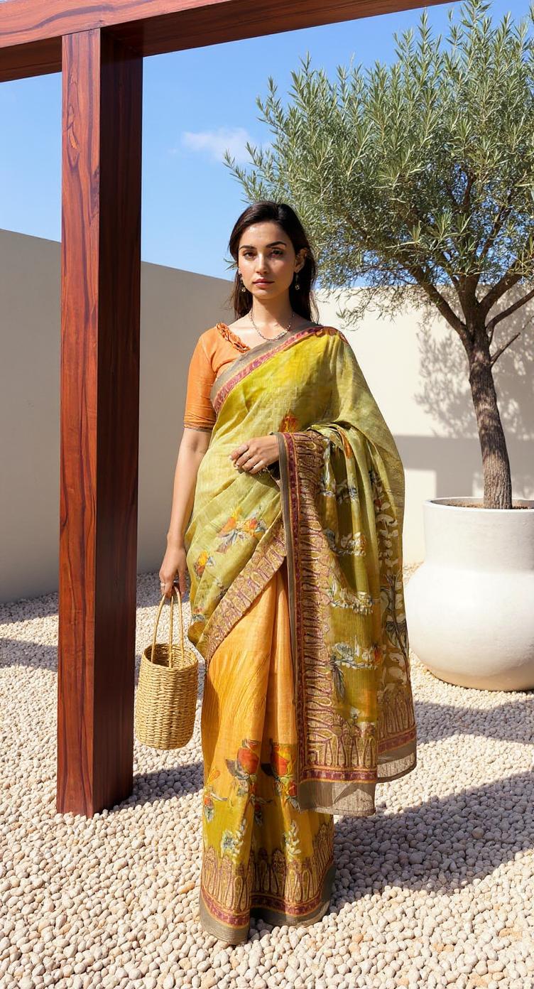 BEAUTIFUL DIGITAL PRINTED COTTON SAREE