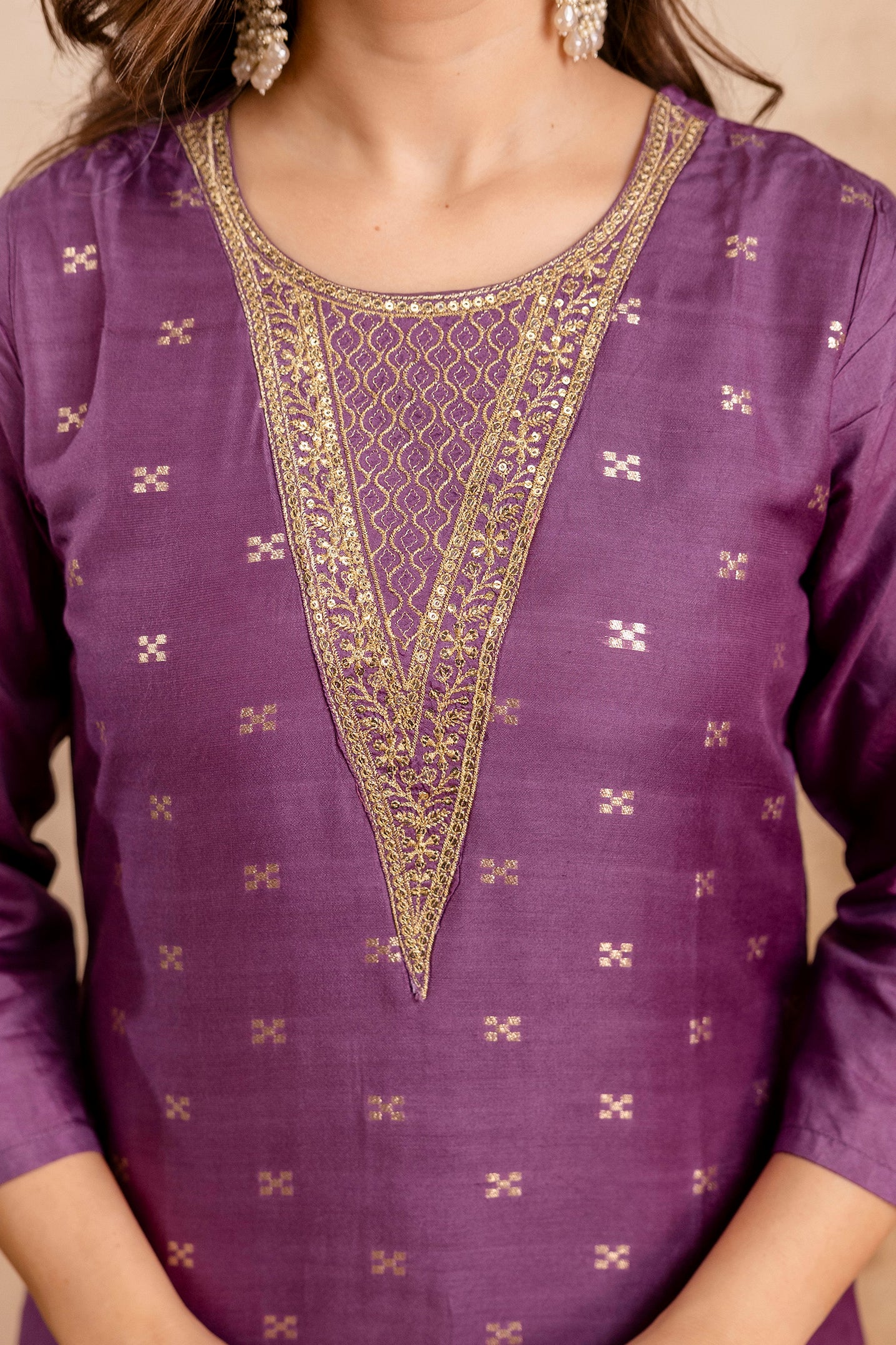 RUST COLOURED WOMEN'S MASLIN KURTA WITH DUPATTA SET