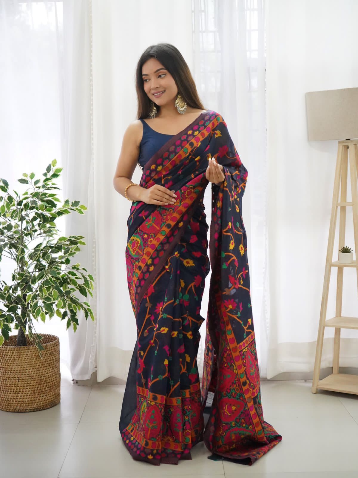 KASHMIRI WEAVING MULTIPLE COLOR THREAD WEAVING PURE ZARI WEAVING