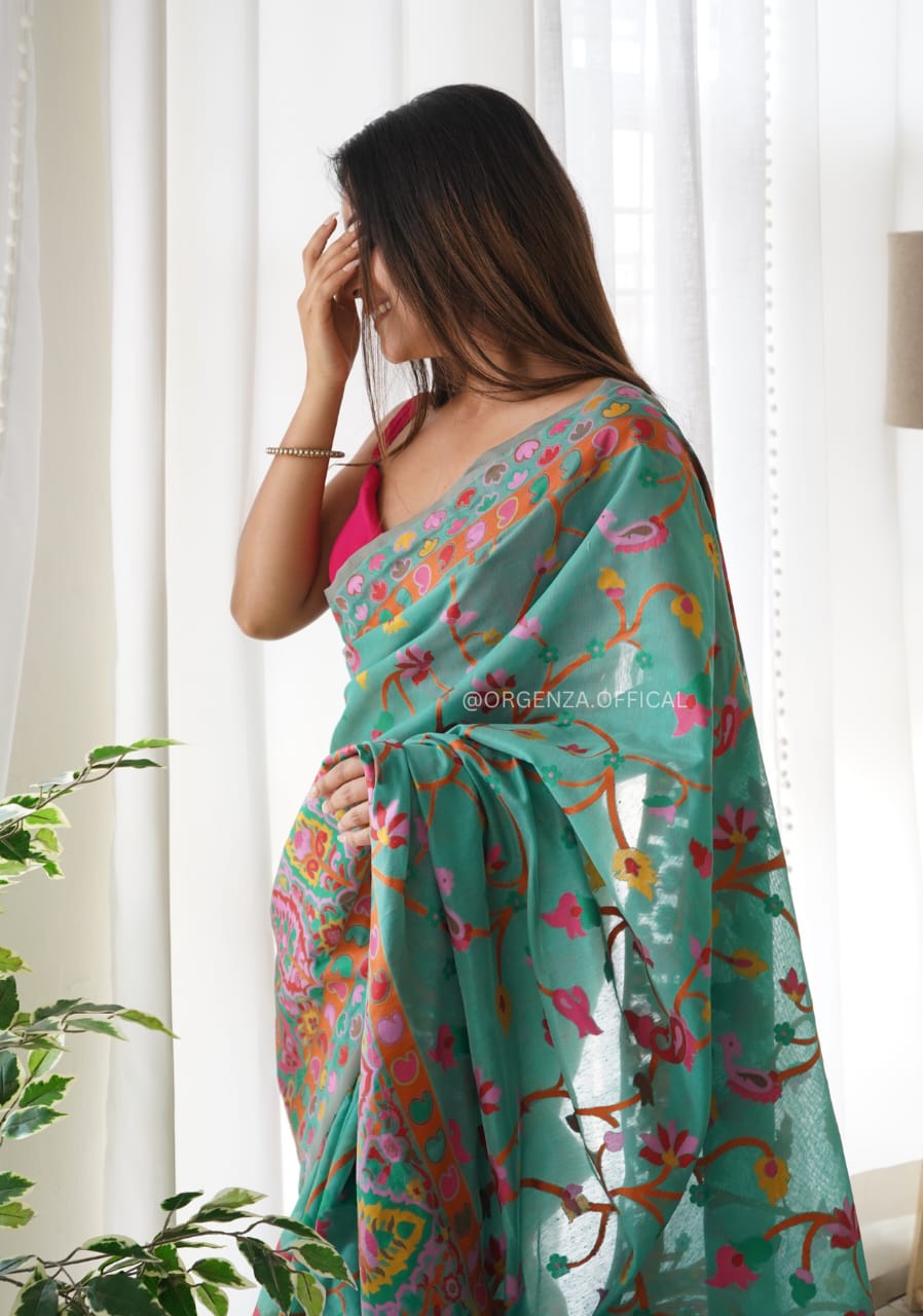 KASHMIRI WEAVING MULTIPLE COLOR THREAD WEAVING PURE ZARI WEAVING RAMA