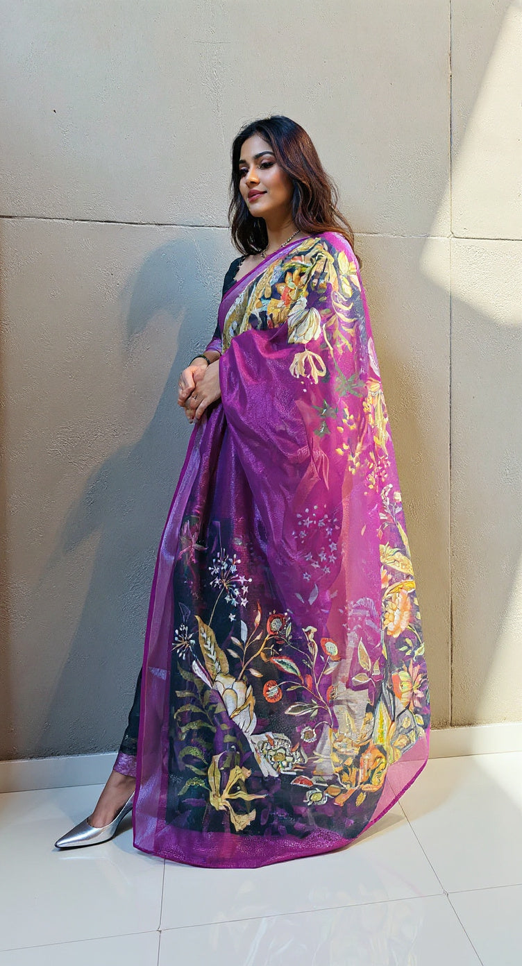 BEAUTIFUL DIGITAL PRINTED COTTON SAREE