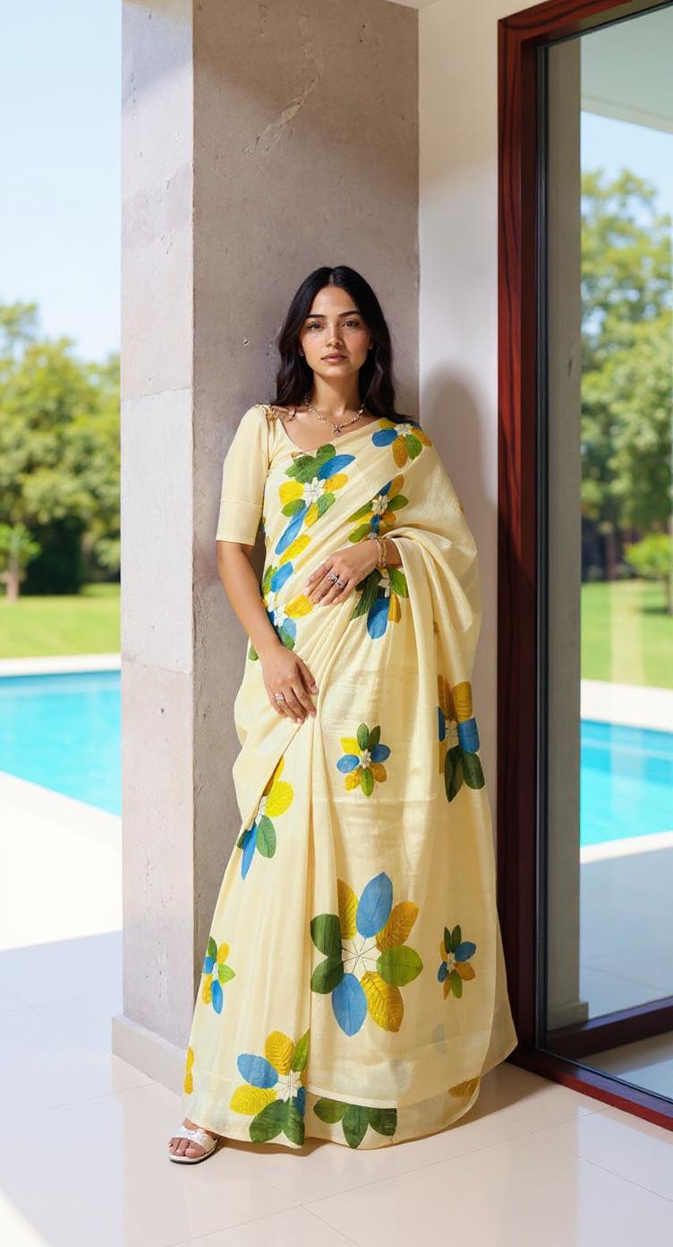 BEAUTIFUL DIGITAL PRINTED COTTON SAREE