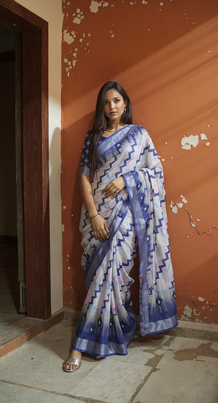 DIGITAL PRINTED COTTON SAREE