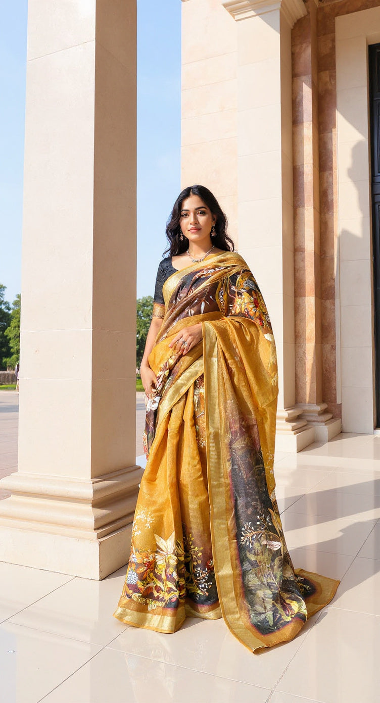 BEAUTIFUL DIGITAL PRINTED COTTON SAREE