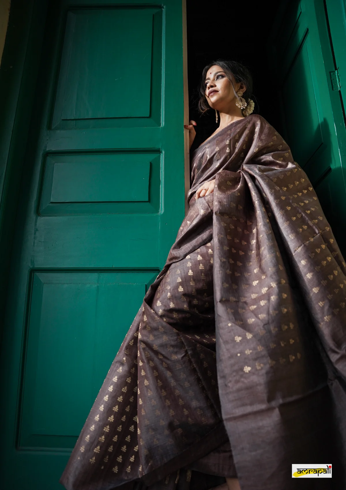 Floral Zari Silk Blend Saree