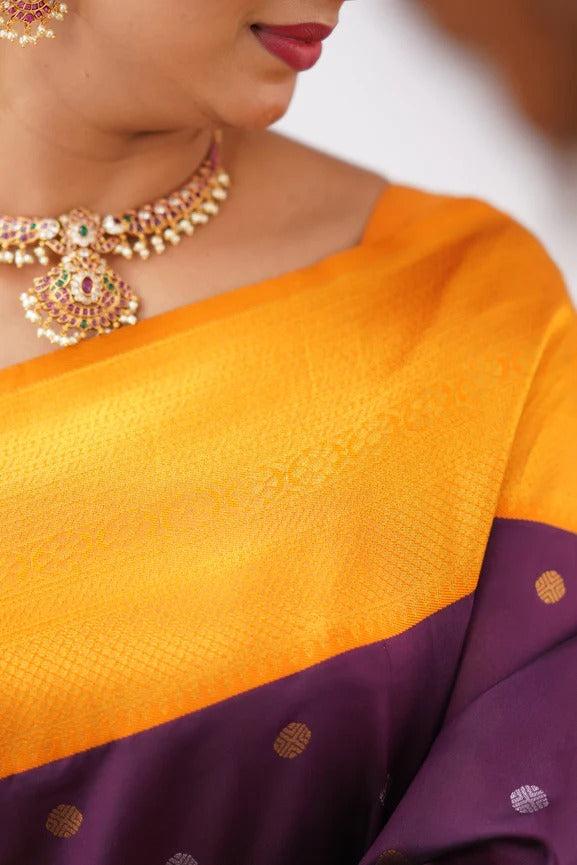 Floral Zari Silk Blend Banarasi Saree