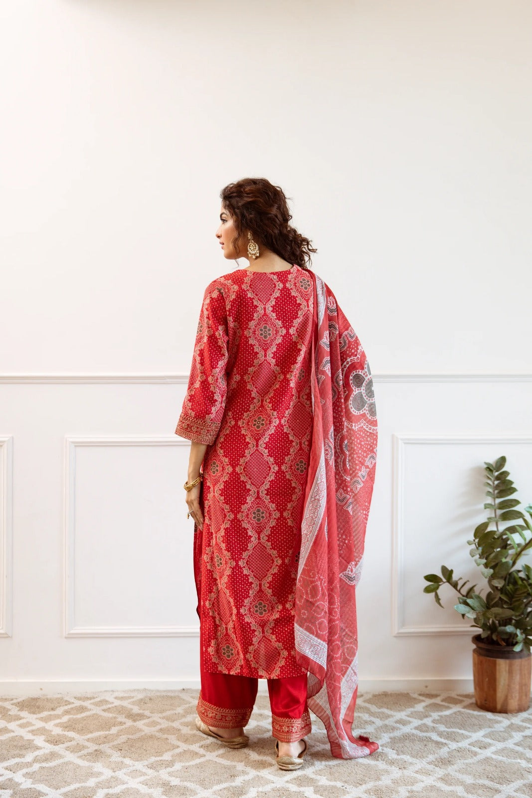 RASHMI RED COLOURED TREDITIONAL WEAR KURTA SET