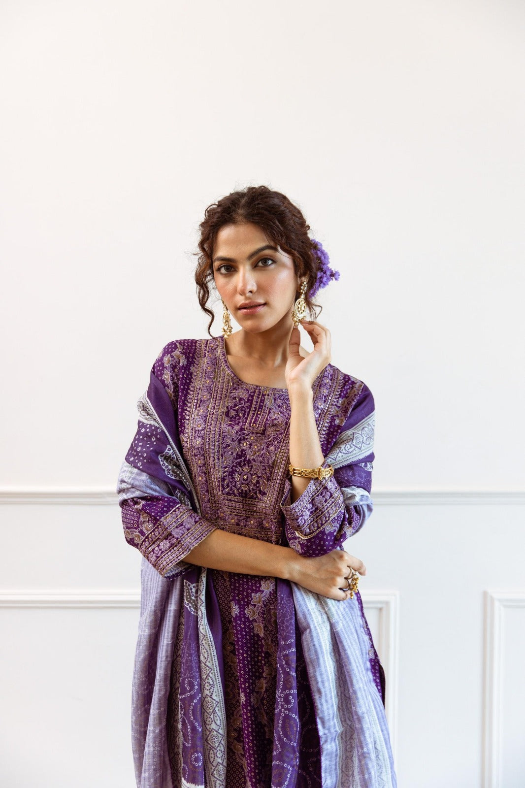 RASHMI PULPLE COLOURED TREDITIONAL WEAR KURTA SET