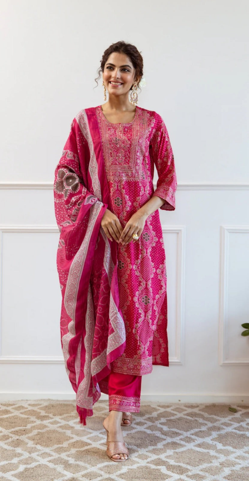 RASHMI PINK COLOURED TREDITIONAL WEAR KURTA SET