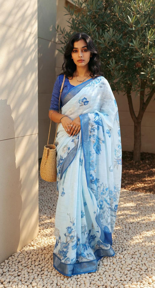 DIGITAL PRINTED COTTON SAREE