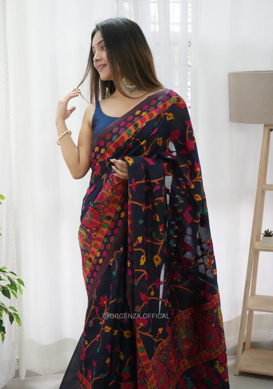 KASHMIRI WEAVING MULTIPLE COLOR THREAD WEAVING PURE ZARI WEAVING