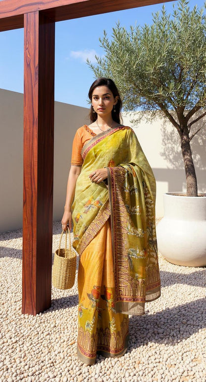 BEAUTIFUL DIGITAL PRINTED COTTON SAREE