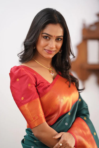 Floral Zari Silk Blend Banarasi Saree