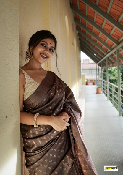 Floral Zari Silk Blend Saree