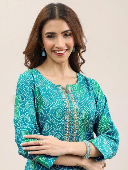RAMA COLOURED  WOMEN'S VISCOSE RAYON KURTA WITH  DUPATTA SET