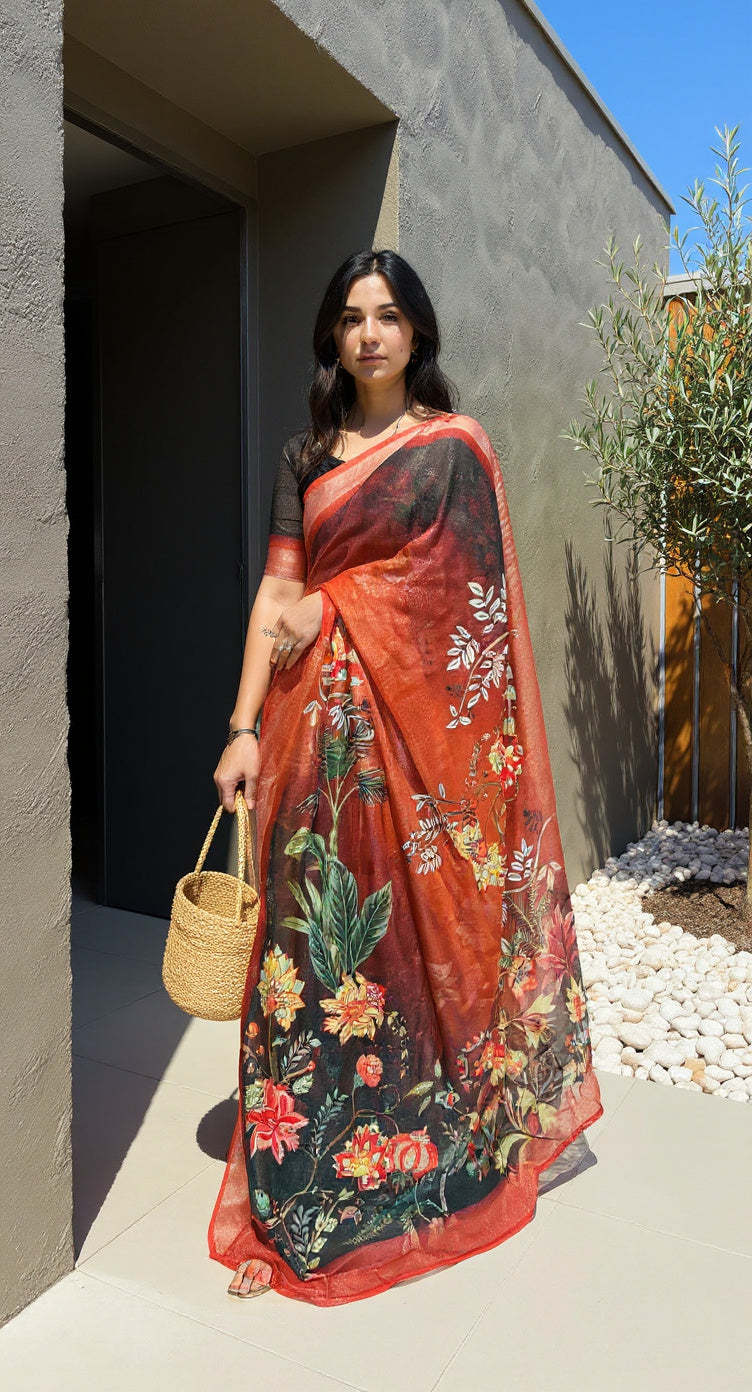 BEAUTIFUL DIGITAL PRINTED COTTON SAREE
