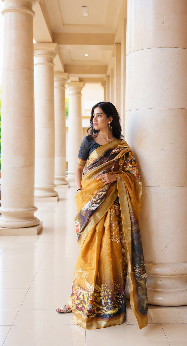 BEAUTIFUL DIGITAL PRINTED COTTON SAREE