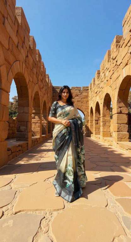 BEAUTIFUL DIGITAL PRINTED COTTON SAREE
