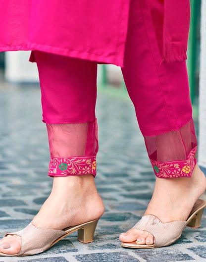 PINK COLOURED  WOMEN'S VISCOSE RAYON KURTA WITH  DUPATTA SET