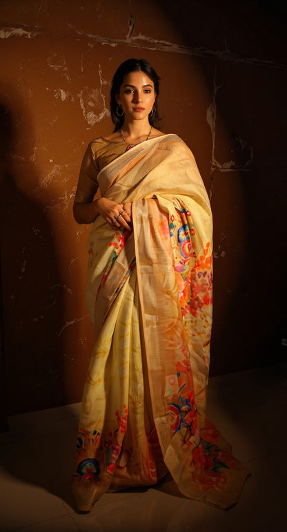 BEAUTIFUL DIGITAL PRINTED COTTON SAREE