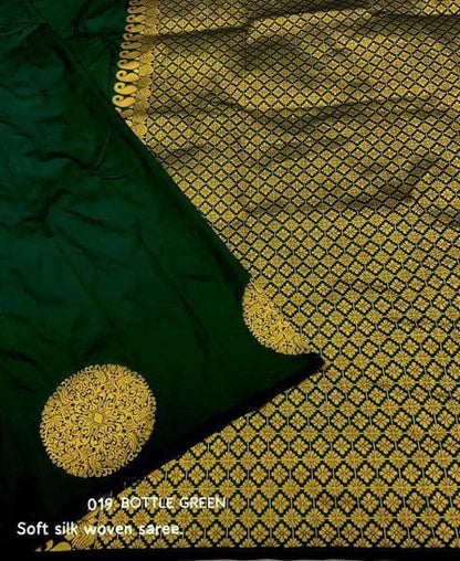 THE BANARASI SAREEIS MADE UP OF SILK THREADS WOVEN USING
