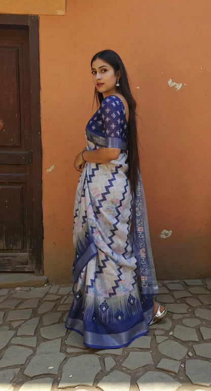 DIGITAL PRINTED COTTON SAREE