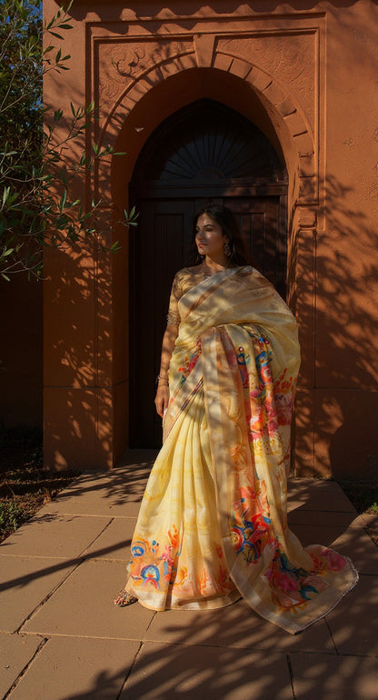BEAUTIFUL DIGITAL PRINTED COTTON SAREE