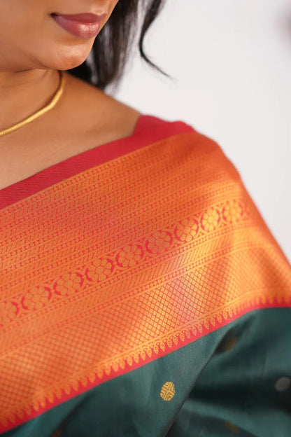 Floral Zari Silk Blend Banarasi Saree
