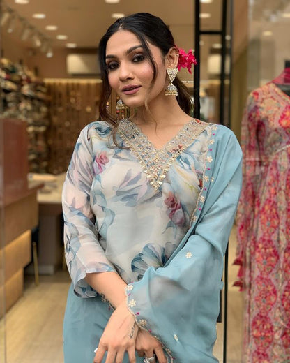 GREY COLOURED WOMEN'S VISCOSE RAYON  KURTA SET