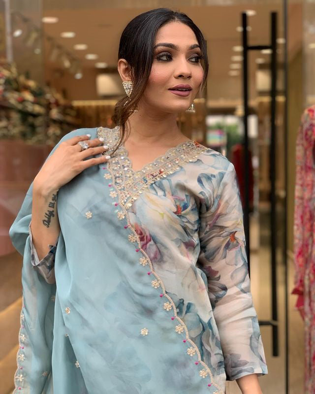 GREY COLOURED WOMEN'S VISCOSE RAYON  KURTA SET