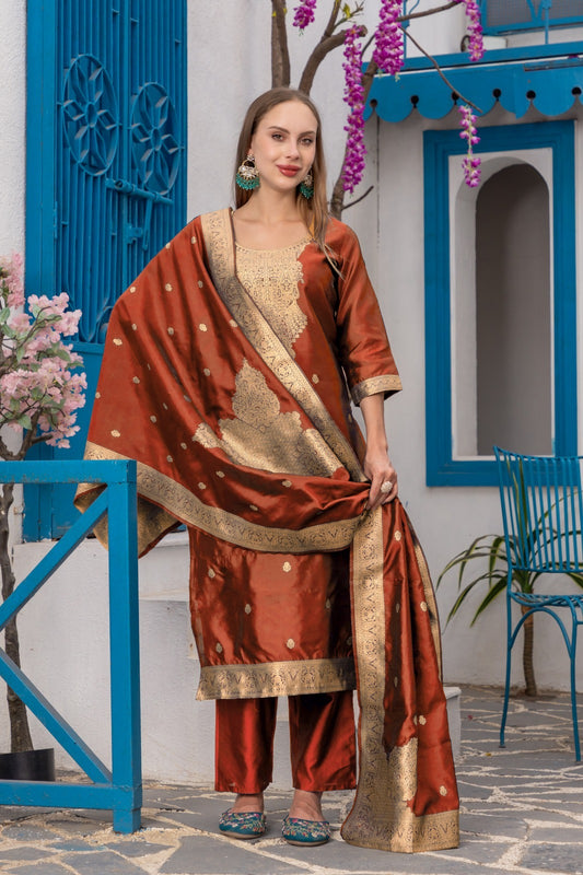 noor orange coloured treditional kurta set