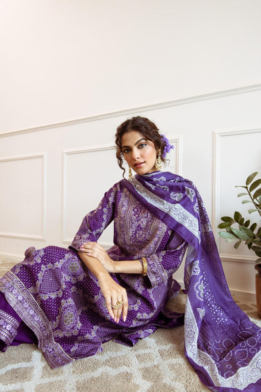 RASHMI PULPLE COLOURED TREDITIONAL WEAR KURTA SET